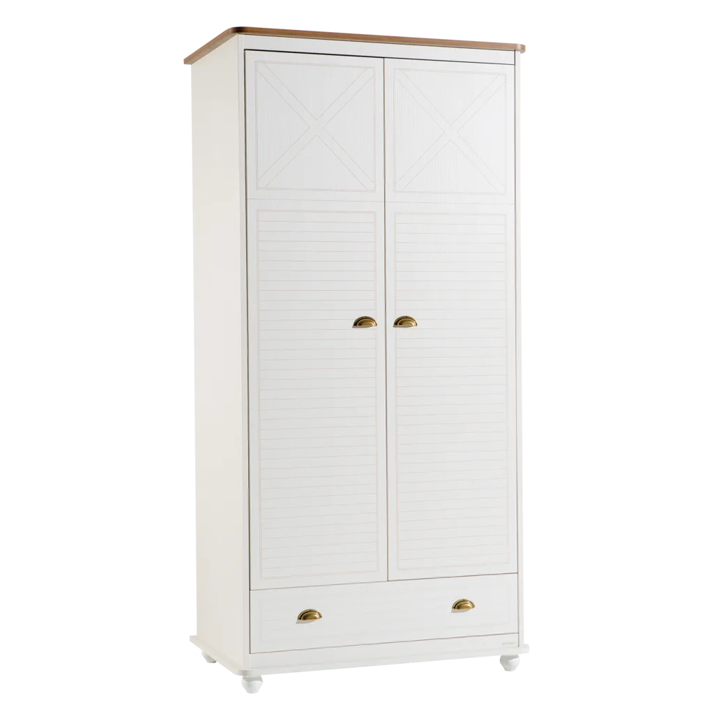 Szafa 2 drzwiowa Admiral — biały, drewno, 200 × 60 × 98 cm